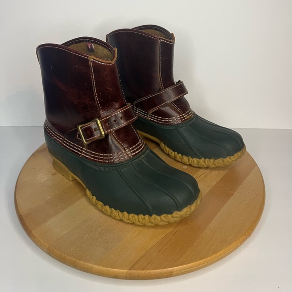 L.L. Bean Shoes - LL Bean Women's Brown Leather Pull On Buckled Hunting Duck Boots Size 7 W